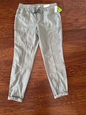 Maurices Light Green Pull-On Cropped Jeans